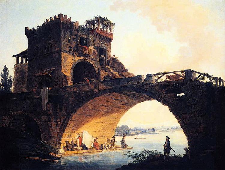 Hubert Robert The Old Bridge China oil painting art